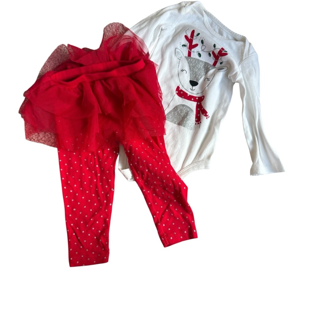 Carter's White and Red Baby reindeer Outfit